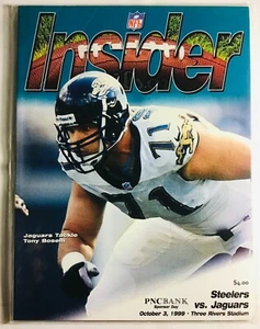 Jacksonville Jaguars Pittsburgh Steelers program 10/3/1999 TONY BOSELLI  HOF - Picture 1 of 5