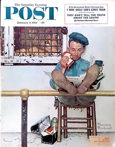 Saturday Evening Post Magazine JAN 9 1954 Norman Rockwell Cover Lion and Keeper - Foto 1 di 16