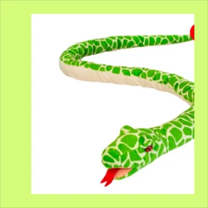 54" Green Viper Stuffed Snake Plush Animal Adorable Huggable Companion Kids Gift - Picture 1 of 3