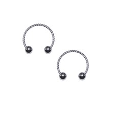 Horseshoe Circular Barbells 18G 3/8" Rope Design Surgical Steel Pair