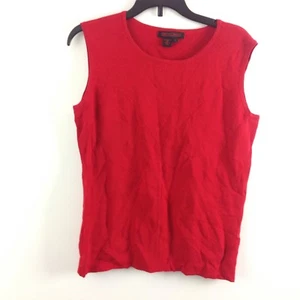 Simon Chang Women's Vest Top Size M Red Sleeveless Shirt Sweater Career Work - Picture 1 of 3