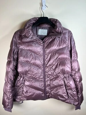 ATHLETA Womens Goose Down Lavender Puffer Packable Zip Pockets Jacket M Petites - Image 1 of 4
