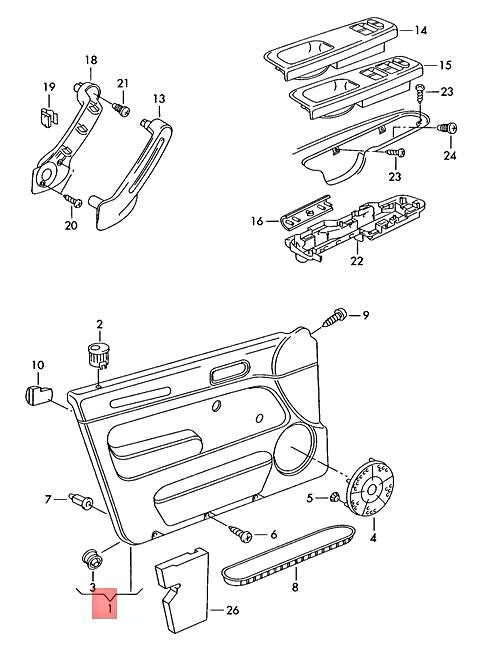 Genuine Volkswagen Door Panel Trim NOS Golf R32 GTI Rabbit 1J4867012CJRAN - Image 1 of 1