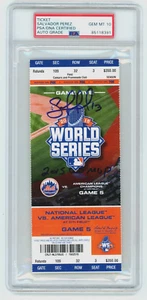 Salvador Perez Signed 2015 World Series Game 5 Ticket w/ 2015 WS MVP PSA 10 Auto - Picture 1 of 2