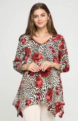 Dobladillo en punta JOSTAR POLY SPANDEX TOP SLINKY TEJIDO ELÁSTICO ROSAS BORGOÑA MEDIANO Foto 1 de 4