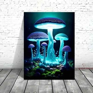 Mushroom Light  Wall Art  Canvas Unframed/Framed - Picture 1 of 7