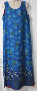Reversible sleeveless red blue floral summer dress size M (check measurement) - Picture 1 of 4