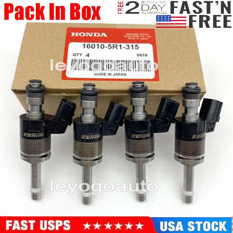 4 Fuel Injectors OE 16010-5R1-315 Fits For Honda Fit 2015-2019 1.5L KA6MT KACVT Foto 1 de 4