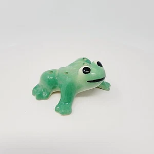 Vintage Art Pottery Flower Frog Figural Frog Shaped Green Glaze - Picture 1 of 8