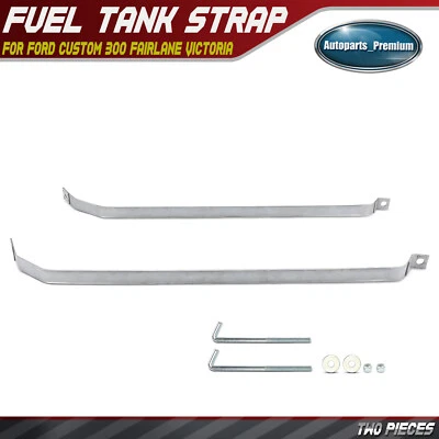 2 correas de tanque de combustible de acero para Ford Custom 300 Fairlane Victoria Thunderbird Foto 1 de 4