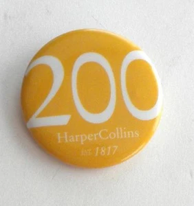 HarperCollins 200 Anniversary Promotional Pin-Back Button 1817 - Picture 1 of 2