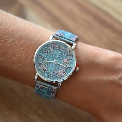 Montre Ernest effet tricot vert d'eau - Photo 1/2