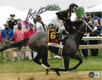 Foto autografiada por Gary Stevens 8X10 BAS Oxbow Preakness Stakes Foto 1 de 2