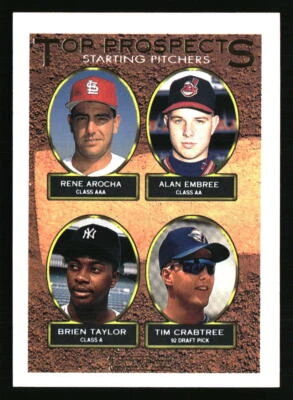 Rene Arocha/Alan Embree/Brien Taylor/Tim Crabtree 1993 Topps #742  Baseball - Image 1 of 2
