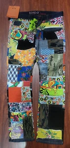 NWT CAMO London NYC HIPPIE Multi Color Jeans Mulit Color Quilt Patch Work SZ 32 - Picture 1 of 9