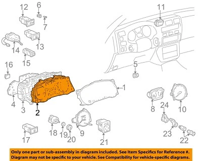 Used Speedometer Gauge fits: 1996 Toyota Rav4 MPH cluster 4x2 AT Grade A - Image 1 of 3