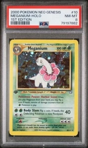 PSA 8 Meganium 10 1st Edition Rare Holo NM-Mint Neo Genesis WOTC - Picture 1 of 3