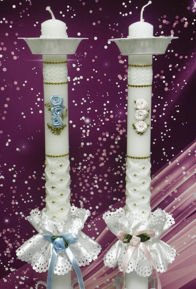 BOSTA Taufe Taufkerze Kommunionkerze Kommunion Tropfschutz Beschriftung KW-BOST-010 OS