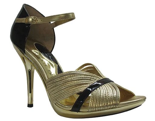 Jessica Bennett, tamanho 8.5, Luca Gold and Tortoise, couro - Imagem 1 de 1