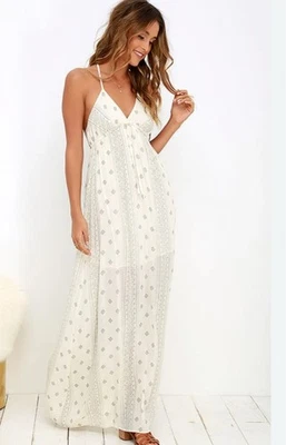 Maxi Vestido O'Neill Halter Boho Playa Estampado Tribal Ligero Surfer Niña Foto 1 de 4