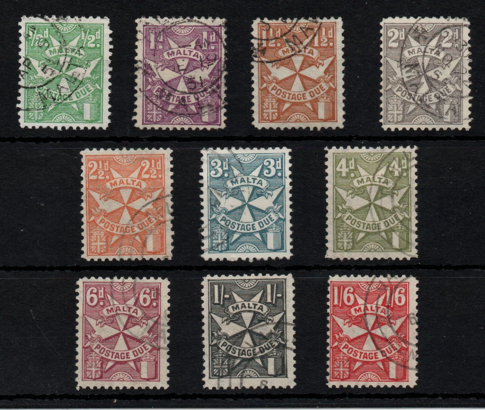 Мальта KGV 1925 почтовые марки хороший б/у набор #D11-D20 WS44688 - Изображение 1 из 1