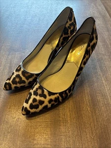 Michael Kors Leopard Print Calf Hair Pointed Toe Stiletto 3” Heels Size 8M - Picture 1 of 6