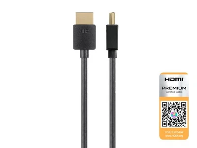 High Speed HDMI Cable - 6 Feet - Black| Certified Premium, 4K@60Hz, HDR, 36AWG - Image 1 of 4