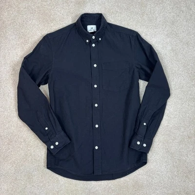 Camisa H&M Para Hombres Calce Regular Algodón Manga Larga Con Botones Negra Talla XS NUEVA SIN ETIQUETAS Foto 1 de 4