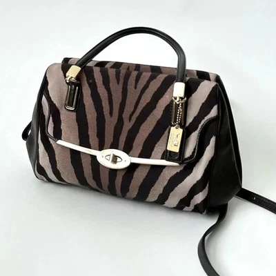 Cartera Coach 26634 Madison Este/Oeste Exótica Estampado Animal Cebra Foto 1 de 4