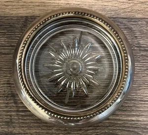 Vintage Decorative Silver Plated Glass Coaster  - Picture 1 of 5