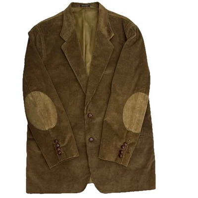 Blazer Abrigo Deportivo Pana De Colección Para Hombres 42 L Marrón Parches en el Codo Oakton Ltd Forrado Foto 1 de 4
