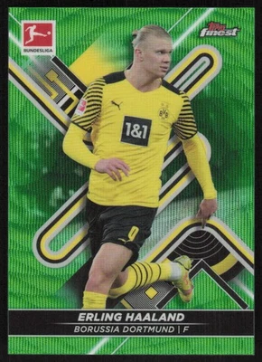 2021-22 Topps Finest Bundesliga Green Wave #42 Erling Haaland /99 Dortmund - Image 1 of 2