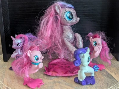 My Little Pony G4 Seapony Lot of 5 Pinkie Pie Plush, Rarity, Twilight Sparkle - Image 1 of 4
