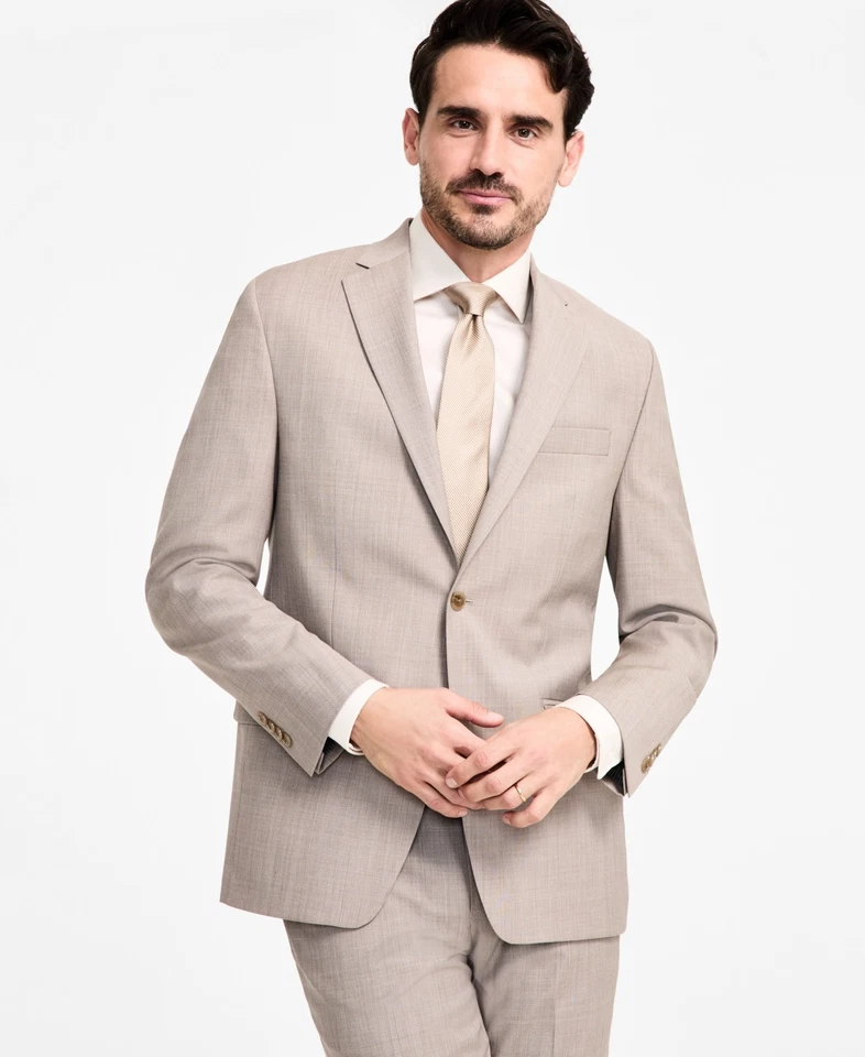 Chaqueta Blazer Traje Michael Kors Para Hombre Calce Clásico 46 R Beige Sólido Foto 1 de 1