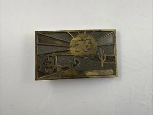 Phillips 76 Oil & Gas Vintage Belt Buckle, Sweetwater, TX (1975), 3.75” x 2.25” - Picture 1 of 10
