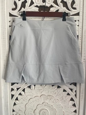 Saia de golfe Adidas Clima Cool tênis feminina tamanho S azul nuvem bolsos fendas - Imagem 1 de 4