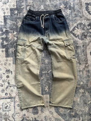 PANTALONES CARGO DENIM DOLCE & GABBANA DEGRADÈ CON CINTURA ELÁSTICA Talla 48(32) Foto 1 de 4