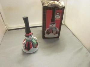 Giftco Inc. Weihnachten Schneemann Keramik Glocke ~ It's A Bell ~ NEU IN BOX NOS - Bild 1 von 5