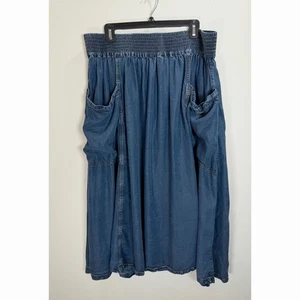 Donna Karan New York Rock Damen Gr. XL Tencel Chambray Midi Lagenlook Pull On - Bild 1 von 7