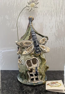Blue Sky Libelle Feenhaus Teelichthalter signiert von Heather Goldminc Neu mit Etikett - Bild 1 von 23