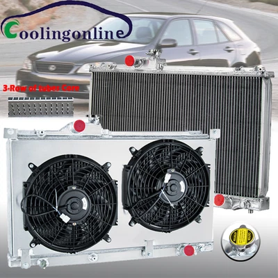 3-Row Aluminum Radiator Shroud Fan Fit 2001-2005 2003 Lexus IS300 3.0L l6 Gas MT — 第 1/4 张图片