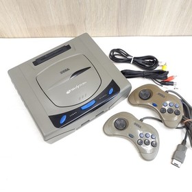 Sega Saturn console Japan gray with 2 controllers & cables tested workin SG821G