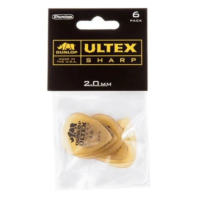 Dunlop 433P2.0 Ultex Sharp Picks 2,00 mm - Plektren Set