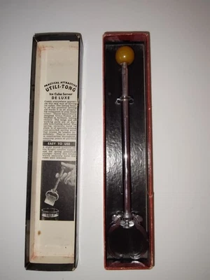 复古酒吧配件 - 8 英寸 Utili-Tong 豪华冰块服务器 #20A - 原装盒! — 第 1/4 张图片