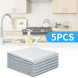 5PCS Reusable Non-Staining Microfiber Cleaning Towel Kitchen Cleaning Towel USA - Picture 1 of 45