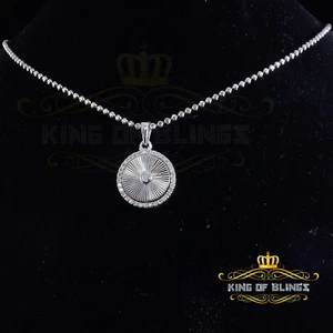 Colgante redondo de moissanita blanco de plata 925 de 1,00 quilates VVS D Clr para mujer - Imagen 1 de 11