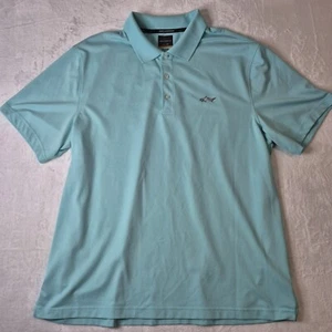 Greg Norman XL Tasso Elba Five Iron Polo Golf Shirt Mens play dry Aqua Blue  - Picture 1 of 6