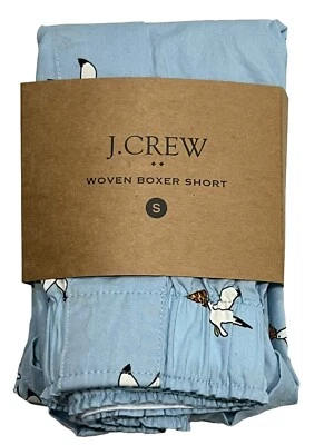 NUEVO CON ETIQUETAS J CREW Ropa Interior Boxer Talla S-M-L-XL Azul Pájaros Pizza 100% Algodón #J9 Foto 1 de 4