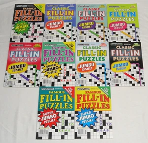 Lot Of 10 Different New-Old-Stock Unused Penny Press Jumbo Fill-In Puzzle Books - Picture 1 of 17