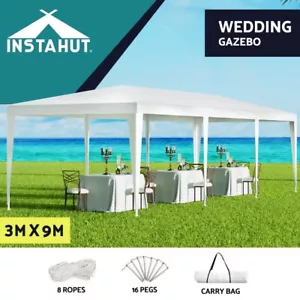 Instahut Gazebo 3x9 Wedding Party Marquee Tent Outdoor Event Camping Shade White - Picture 1 of 10